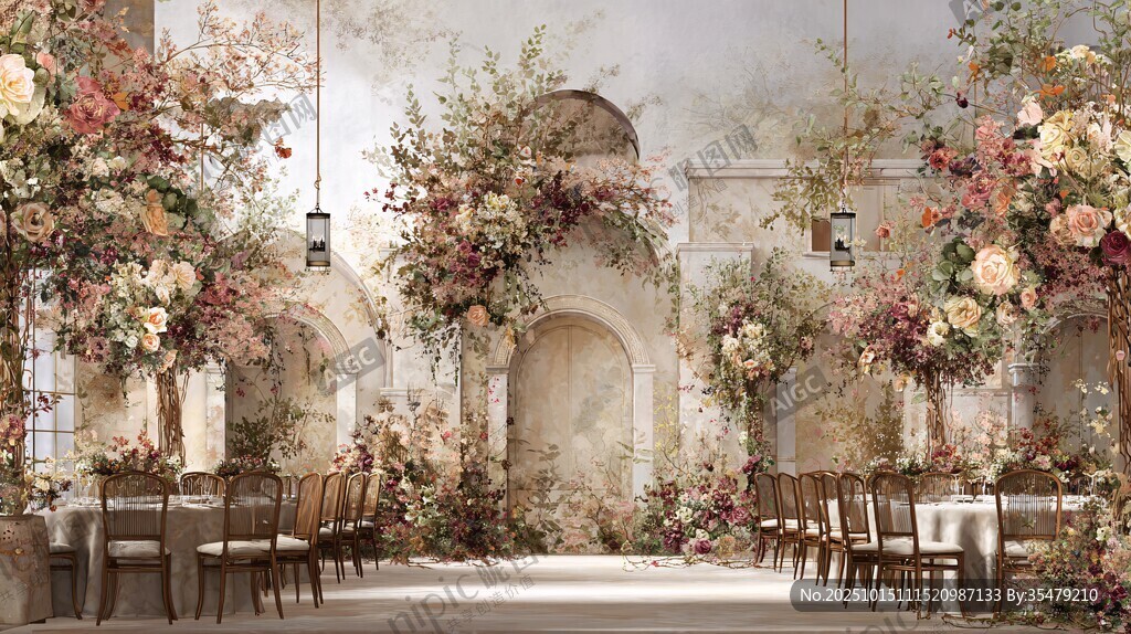 浪漫复古风婚礼场地布置