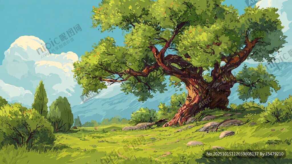 原野巨树绘就自然美景