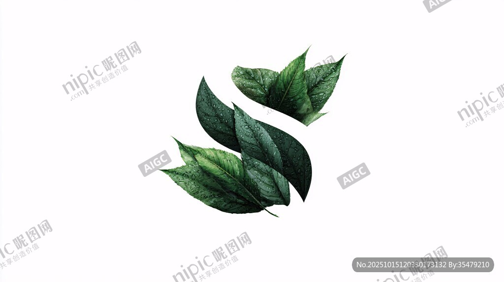 绿叶水彩画