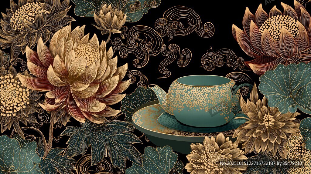 中式繁花间的雅致茶具