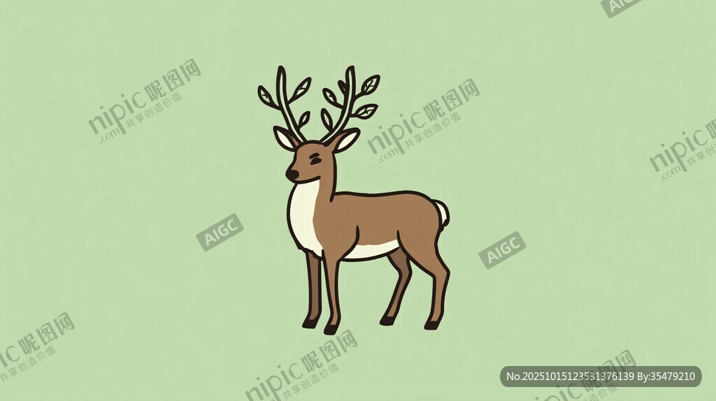 可爱小鹿插画