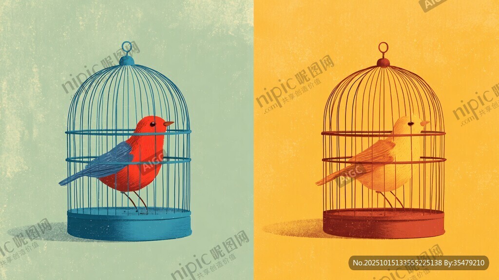 双鸟囚笼 自由与禁锢之象
