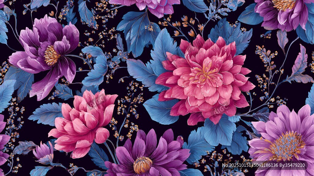 繁花锦簇花卉图案背景