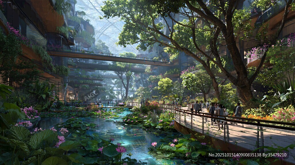 未来生态城市花园景观