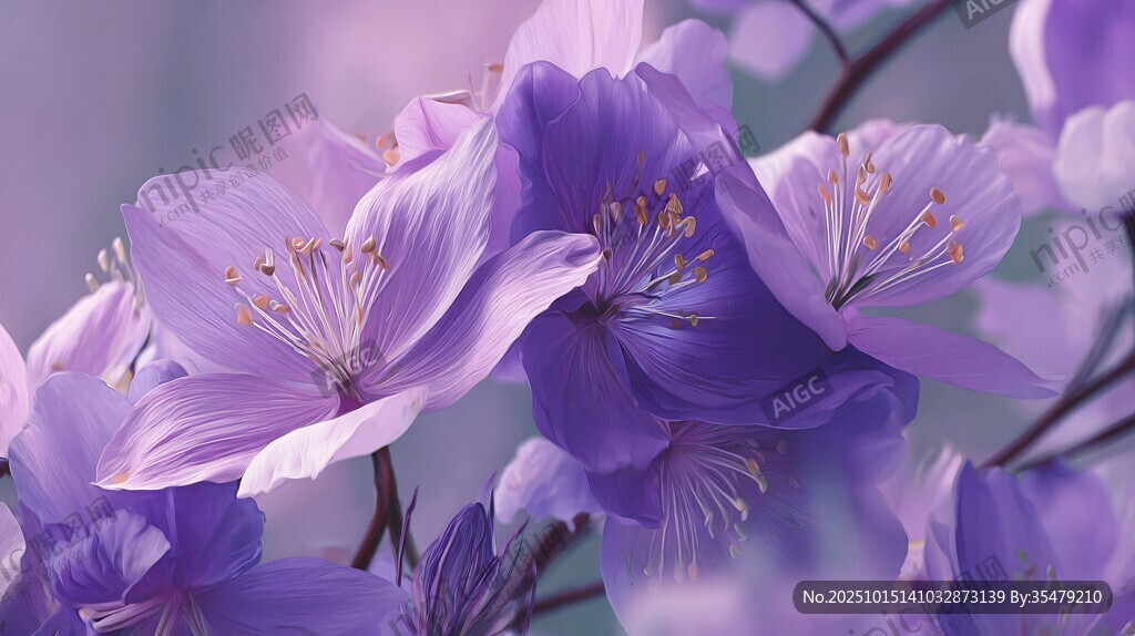 梦幻紫花绽放