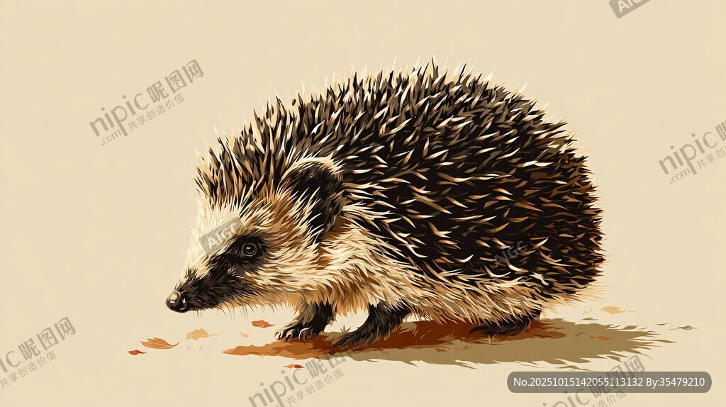 可爱小刺猬插画