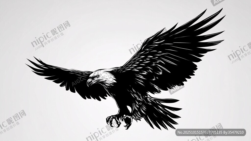 展翅翱翔的雄鹰