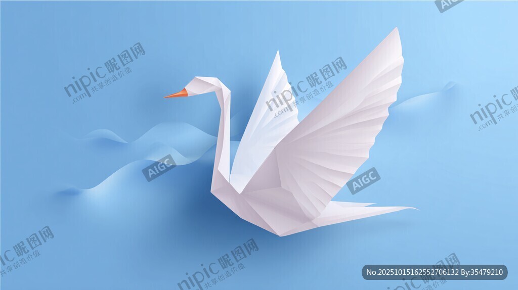 纸艺天鹅展翅飞翔