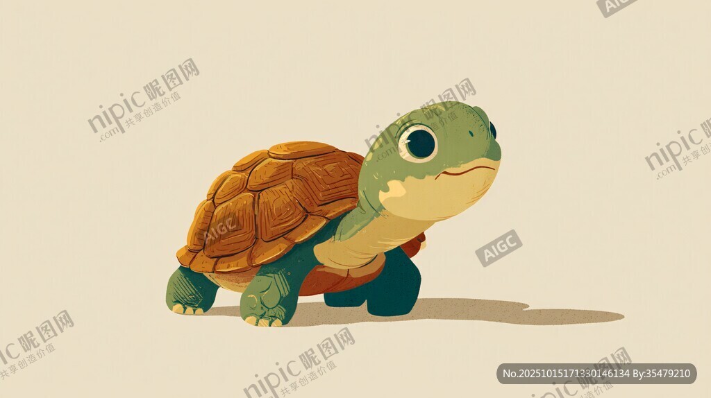 可爱卡通小乌龟形象展示