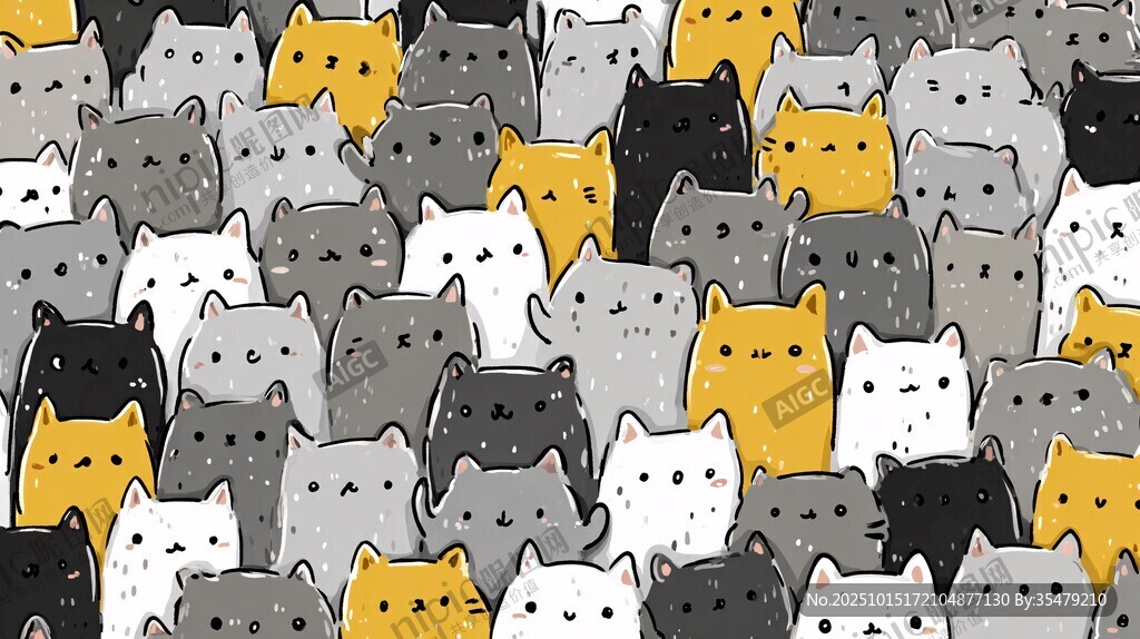 可爱猫咪大集合图案