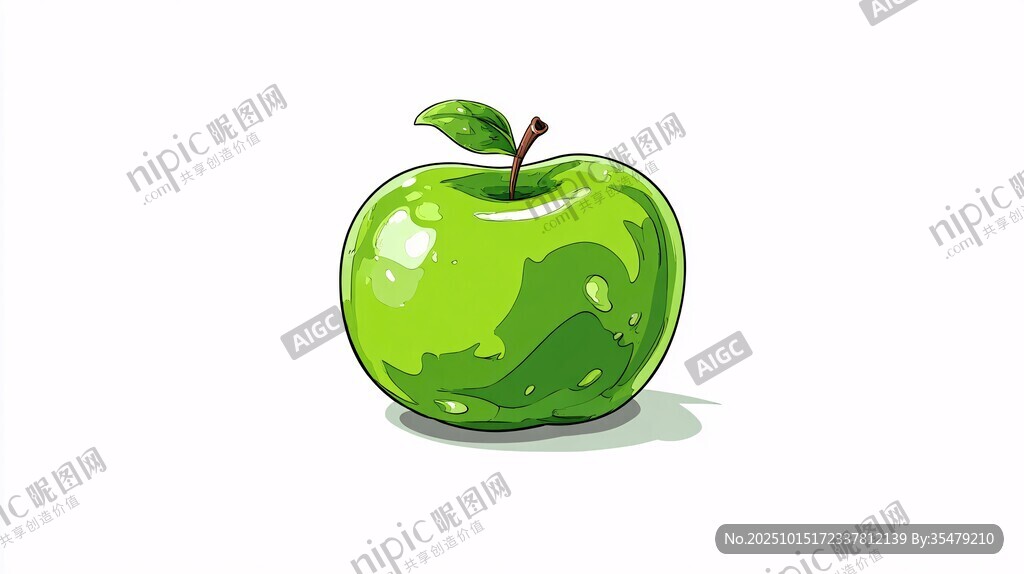 青苹果插画