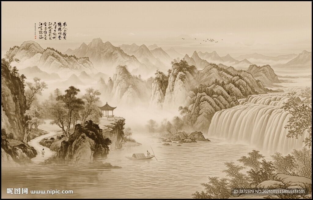 新中式禅意水墨画