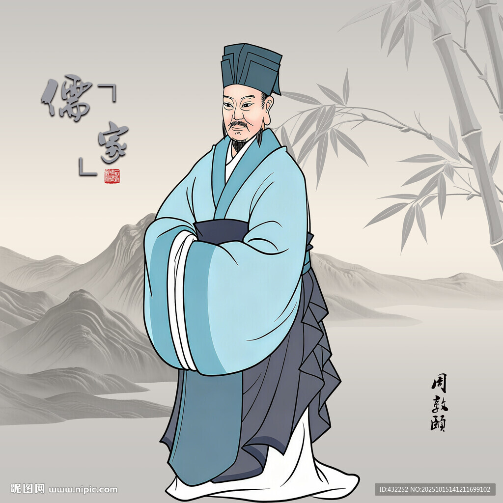 古代文人周敦颐形象