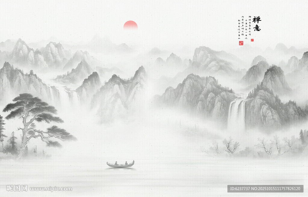 新中式禅意山水画