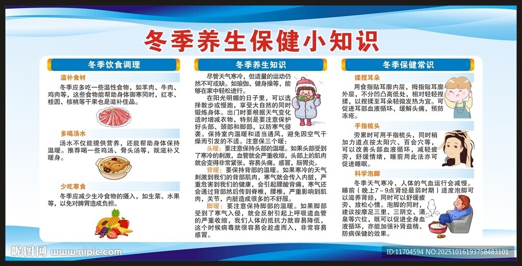 冬季养生保健知识宣传栏