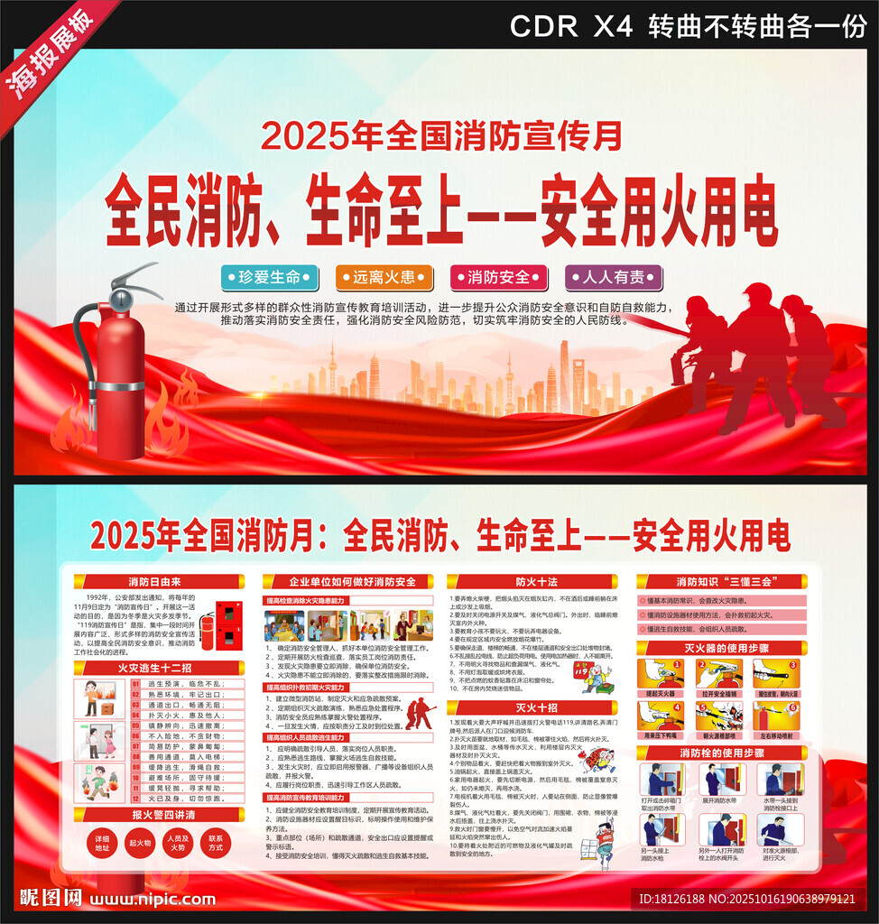 2025消防月展板宣传栏