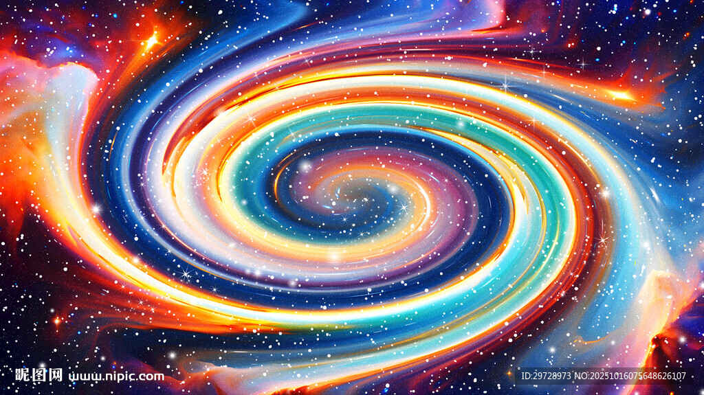 彩色炫彩宇宙旋涡星空