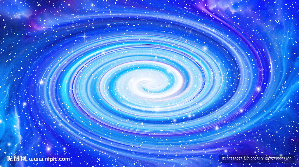 蓝色唯美宇宙旋涡星空