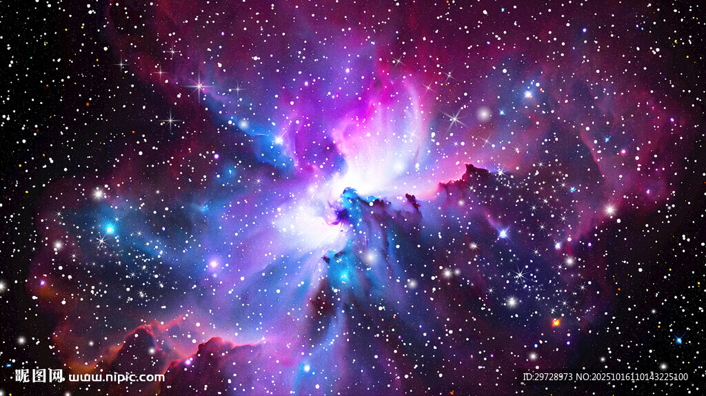 紫色璀璨星空夜空