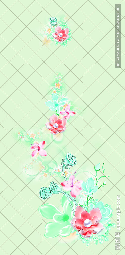 清新花卉图案背景