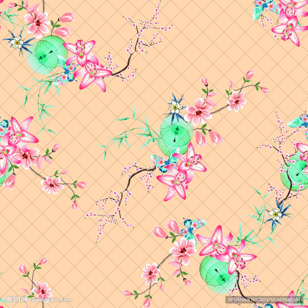 花卉图案背景 清新雅致