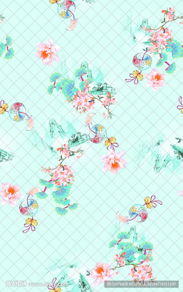 清新花卉图案背景