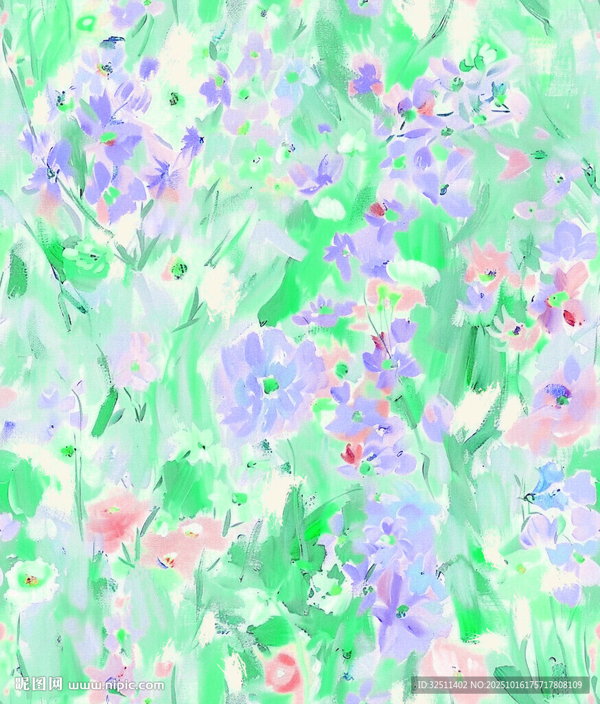 梦幻清新花卉水彩插画