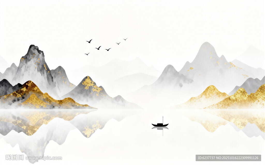 新中式水墨山水画