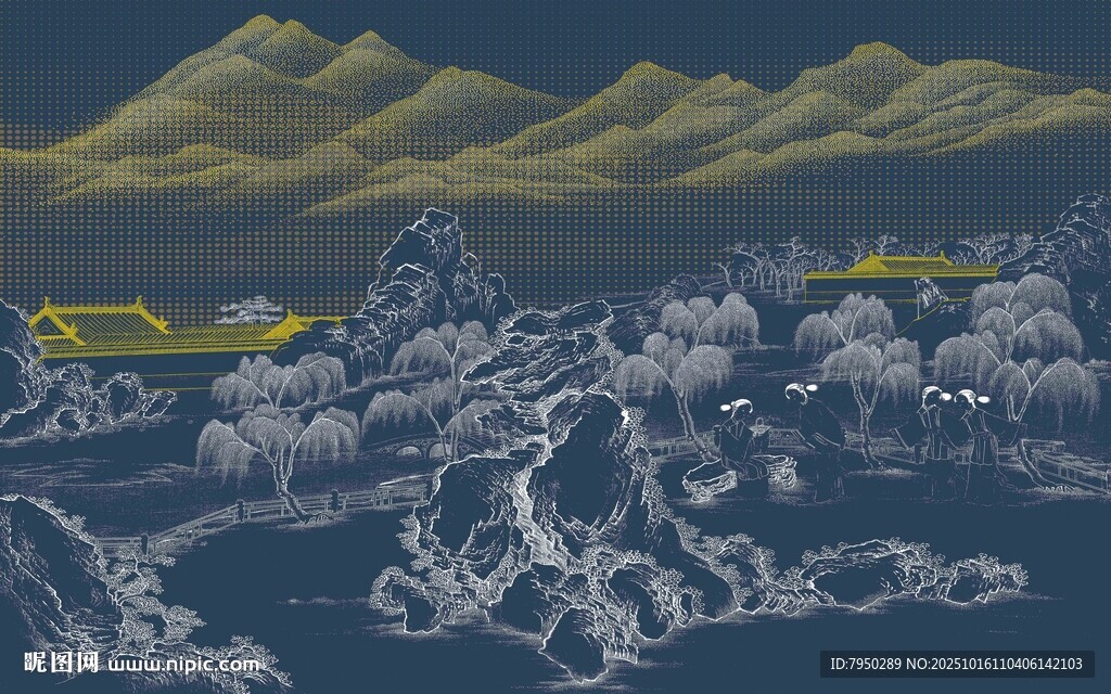 水墨山川风景图