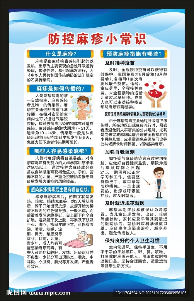 预防麻疹知识海报