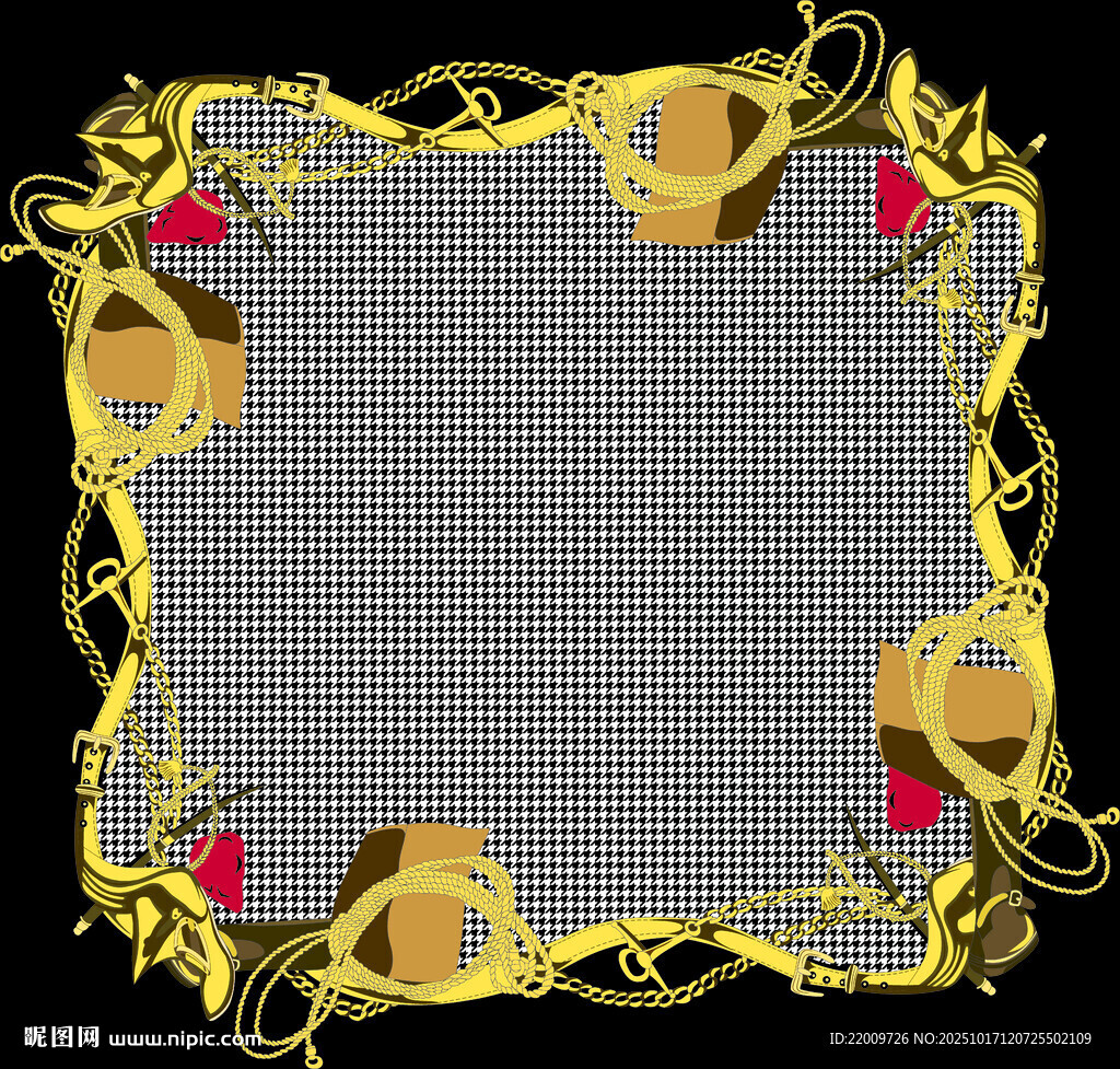 金色华丽边框装饰图案
