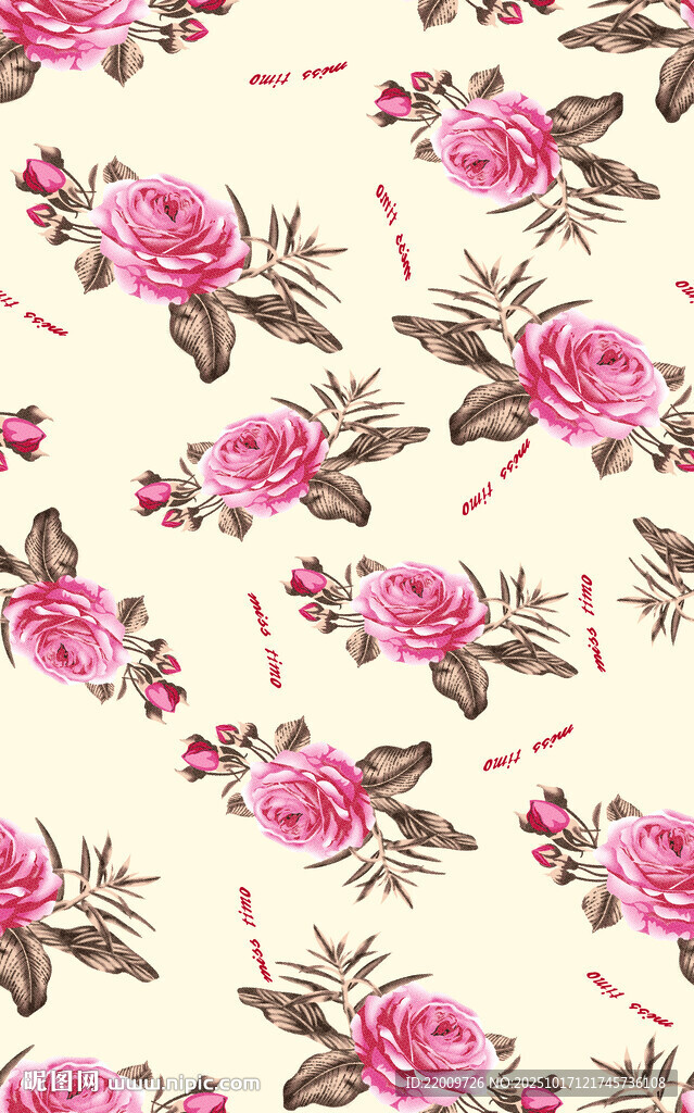 粉色玫瑰花卉图案背景