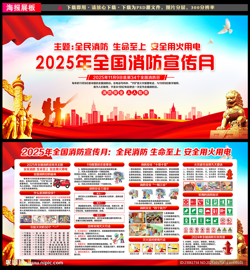 2025消防月展板宣传栏