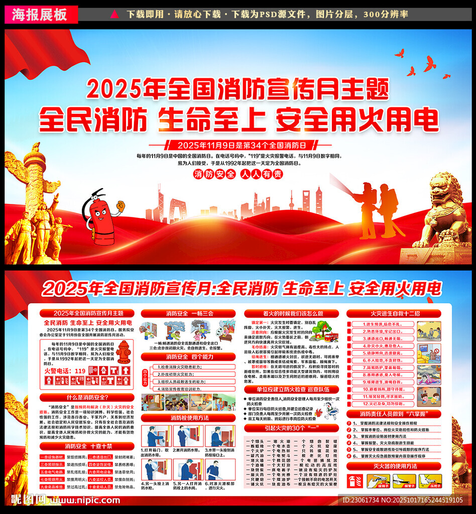 2025消防月展板