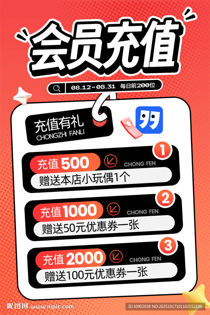 会员充值优惠活动展示