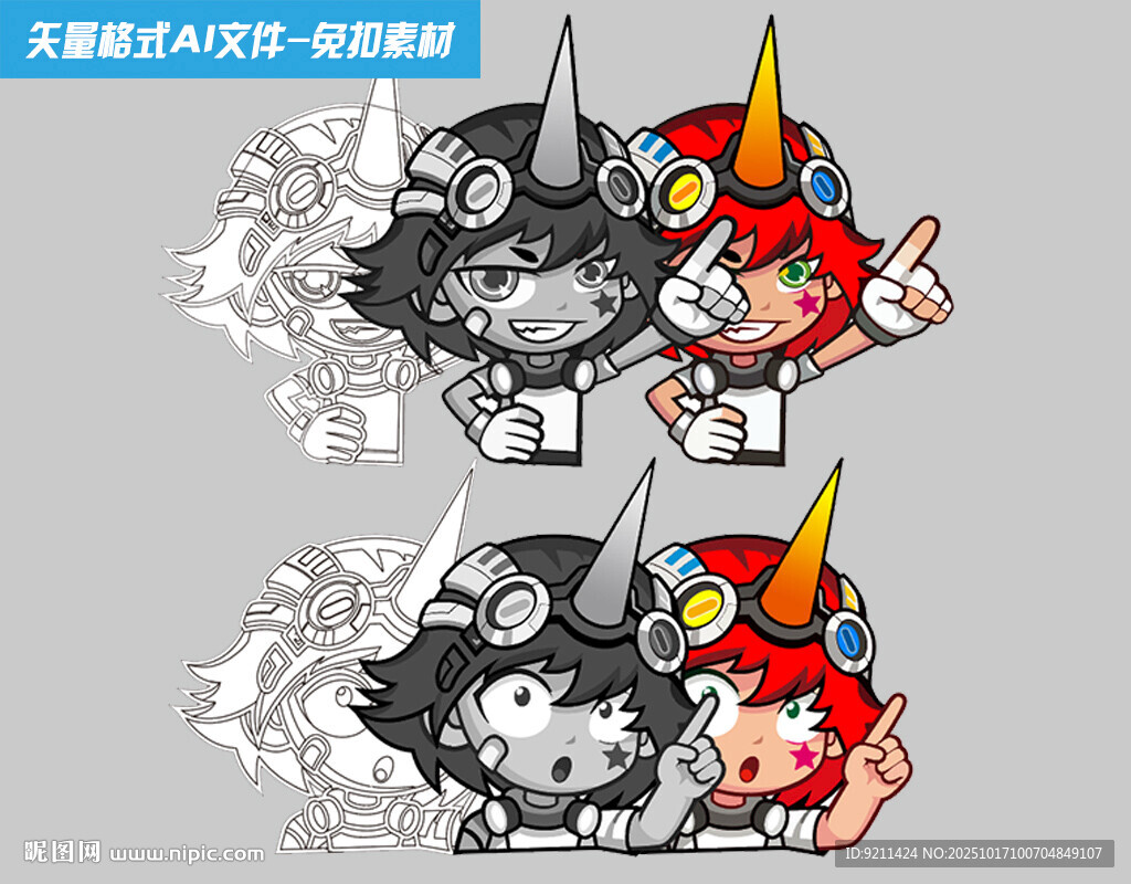 卡通角色人物印花设计
