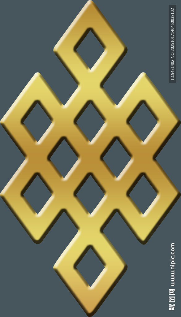 金色八宝结设计素材