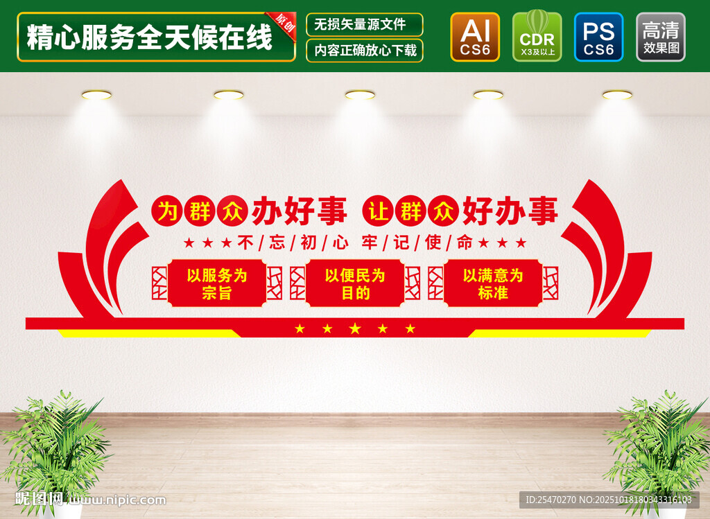 为群众办好事文化墙