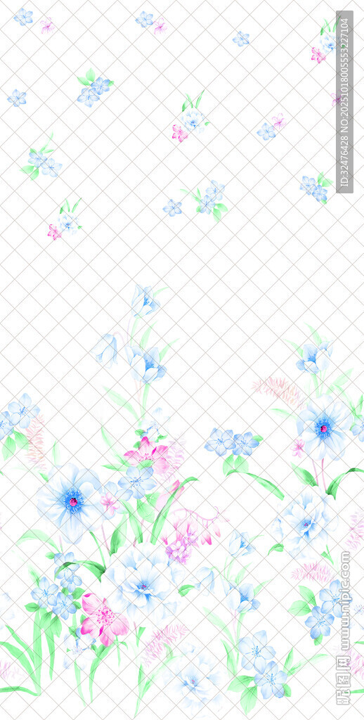 手绘清新花卉图案背景