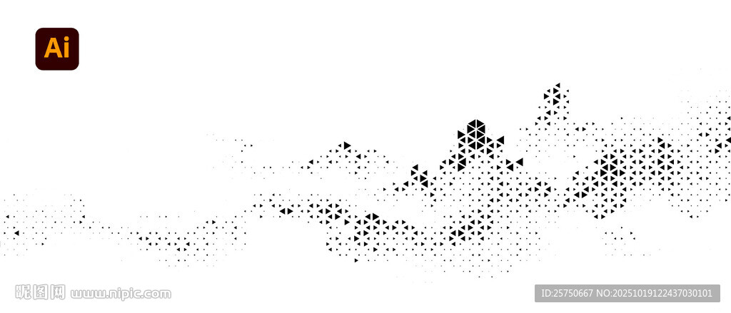 水墨群山意境图