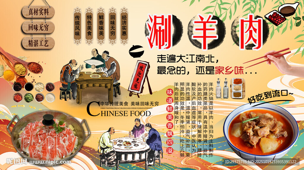 涮羊肉背景墙