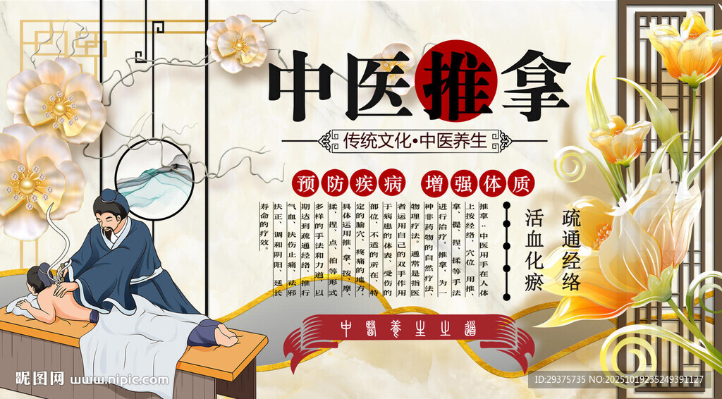 中医推拿背景墙