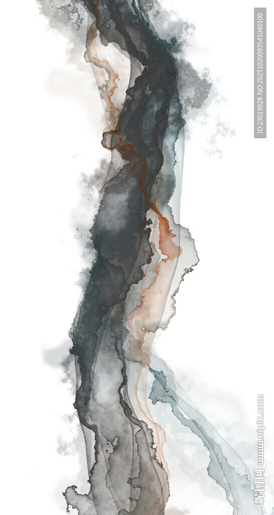 水墨抽象线条艺术画作