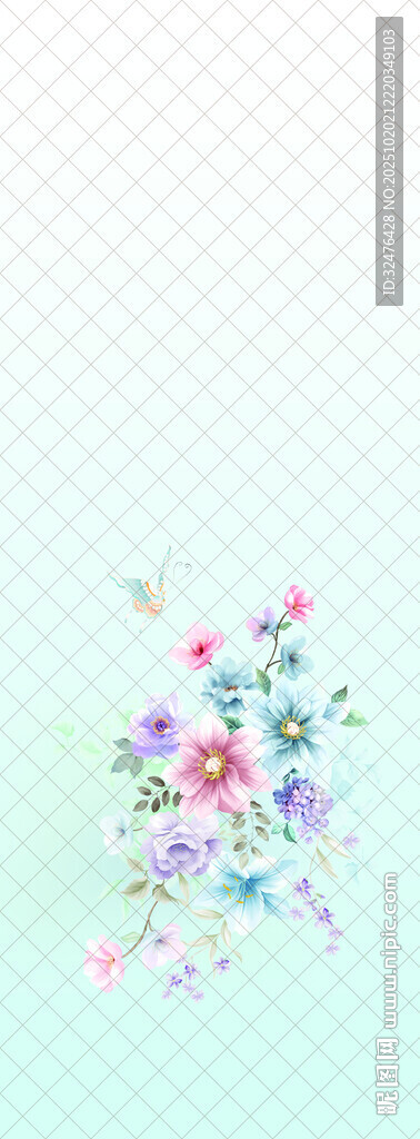 清新花卉图案背景图