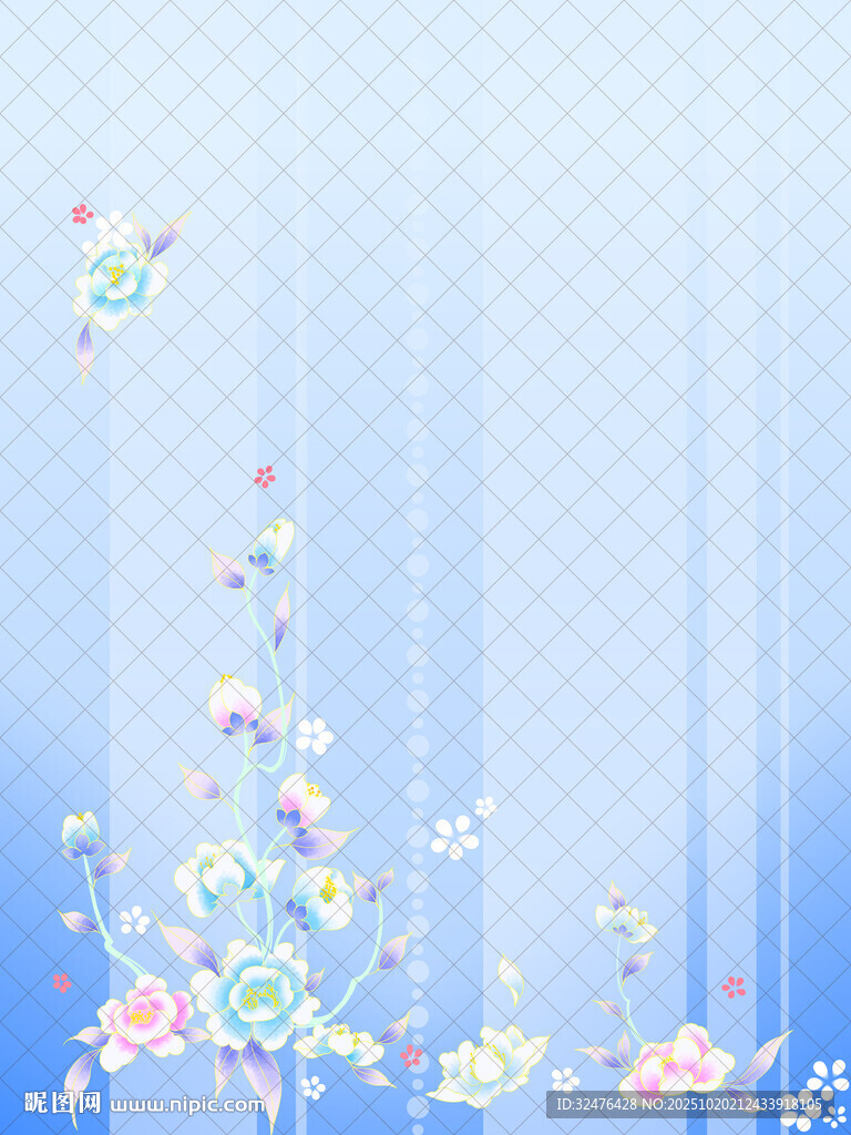 梦幻花卉渐变背景图