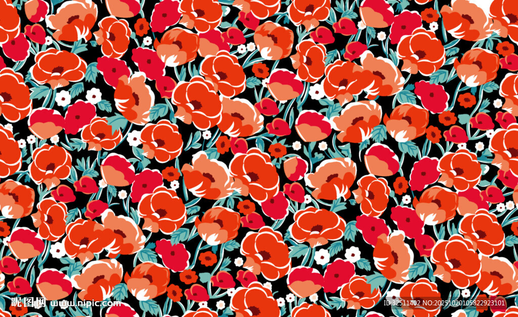 花卉图案布料纹理