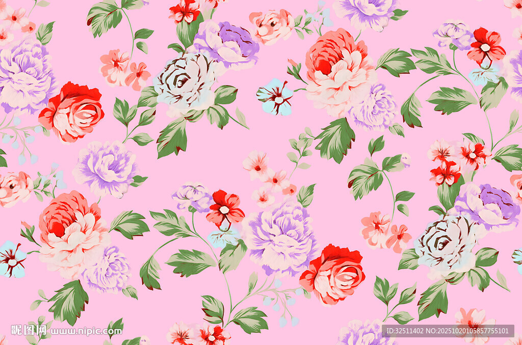 粉色花卉图案背景
