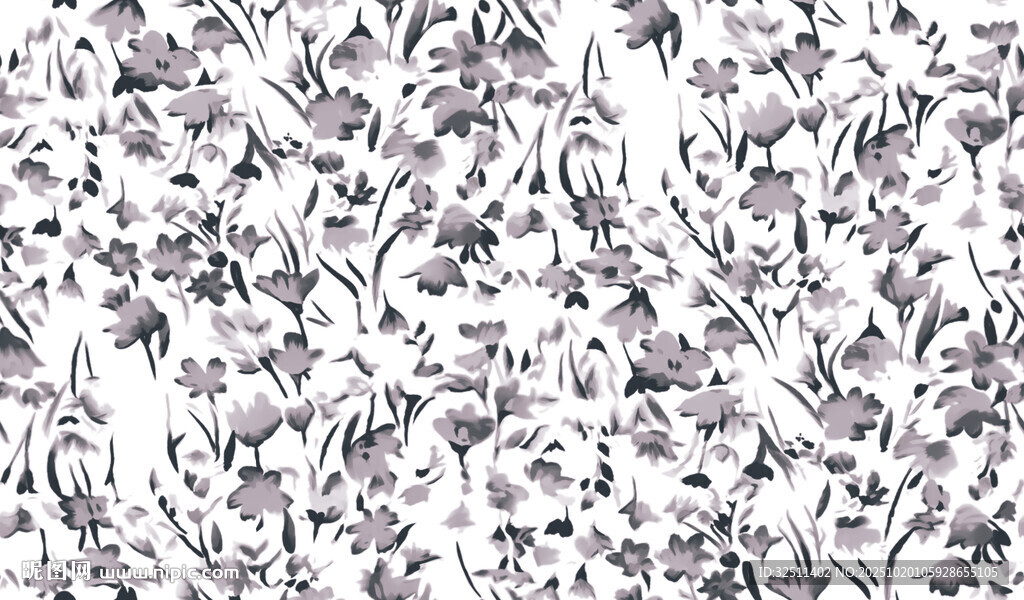 蓝白花卉图案纹理背景