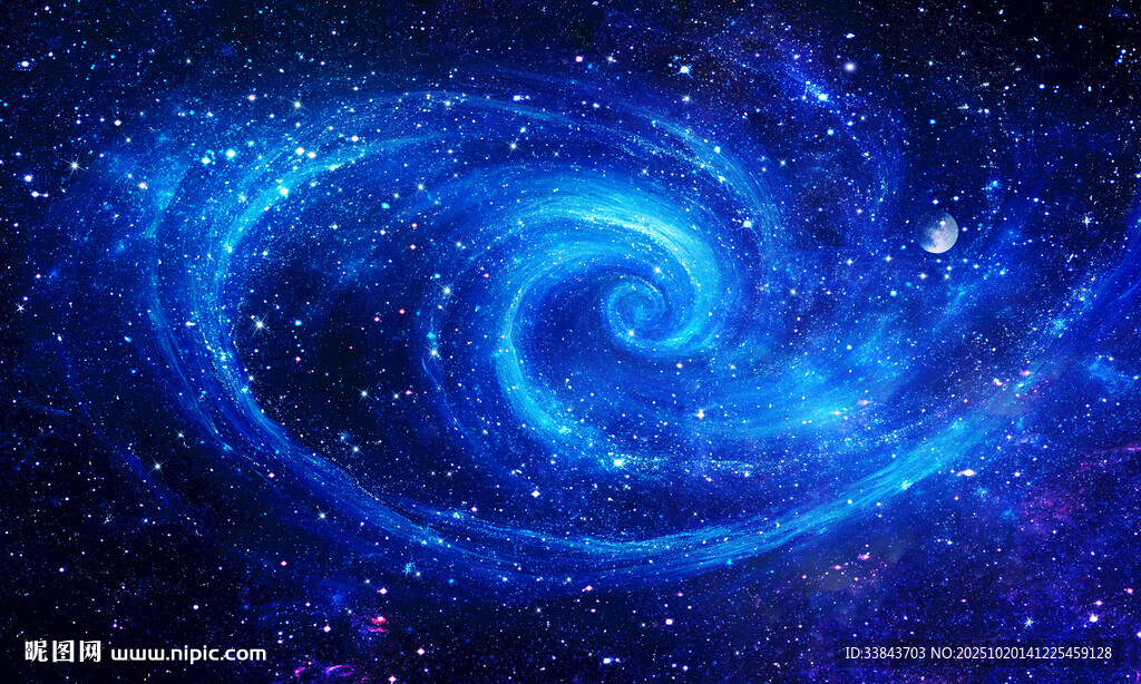 蓝色漩涡星空背景图