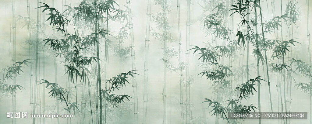水墨竹林